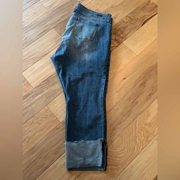 Kut from the Kloth Cameron Straight Leg Rolled Denim Blue Jeans, Sz 20w - Picture 5 of 6